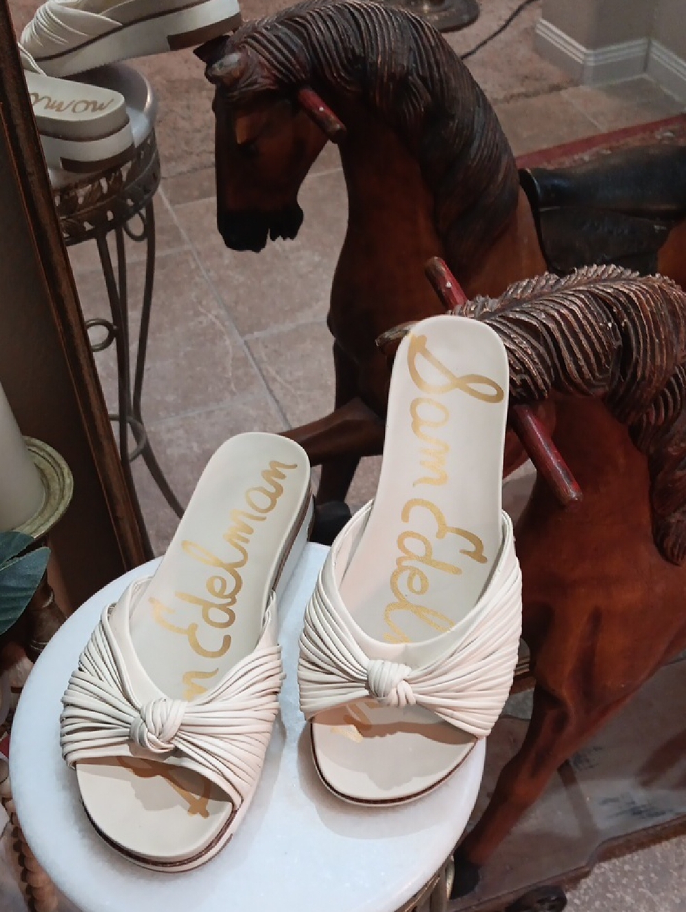 Sam Edelman Adriel Knotted Platform Sport Slide Sandals - Cream